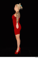  Jarushka Ross dressed red dress red high heels standing whole body 0011.jpg